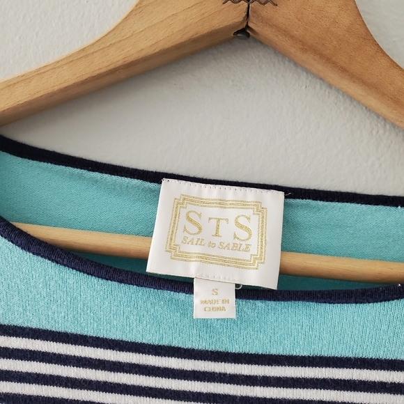 Sail to Sable Blue/White Striped Top - Picture 3 of 3